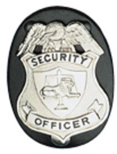 Boston Leather Oval Badge Holder Black - Boston Leather