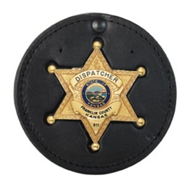 Boston Leather 3 Circle Recessed Badge Holder With Clip Black - Boston Leather