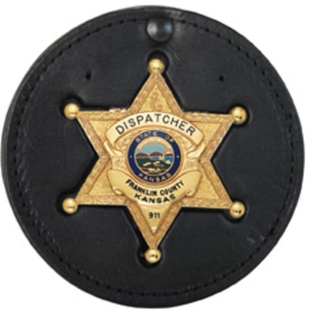 Boston Leather 3.75 Circle Recessed Badge Holder With Clip Black - Boston Leather