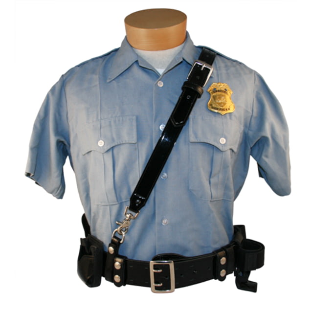Boston Leather Sam Browne Shoulder Strap D-Rings Included Black Extra Small - Boston Leather