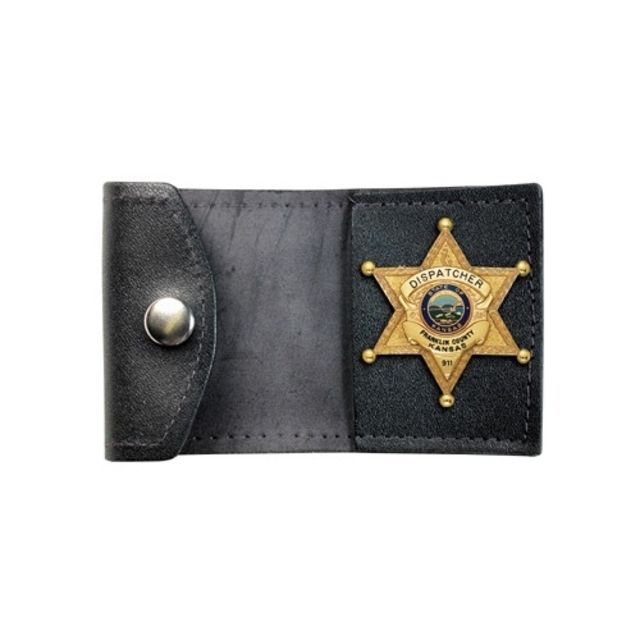 Boston Leather Trifold Badge Case Snap Closure - Boston Leather