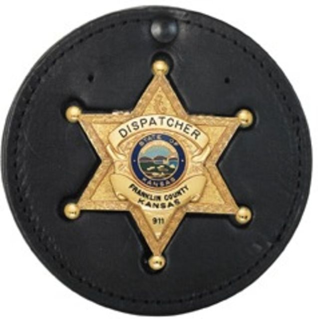 Boston Leather 3.75 Circle Recessed Badge Holder With Clip Black