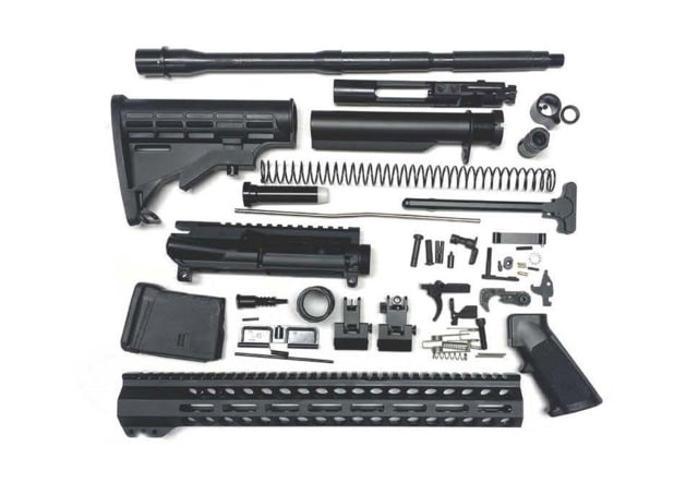 Bowden Tactical AR-15 Rifle Build Kit 6.5 Grendel 16in Barrel 15in Handguard Flash Hider Black - Bowden Tactical