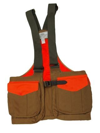 Boyt Harness Waxed Cotton Strap Vest with Mesh Back Orange/Khaki XL/2XL - Boyt Harness