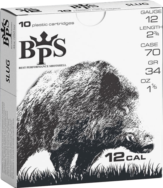 BPS 12 Gauge 34 Grain 1 1/5 oz 2.75in Centerfire Shotgun Slug Ammunition 200 RoundsBox - Bps