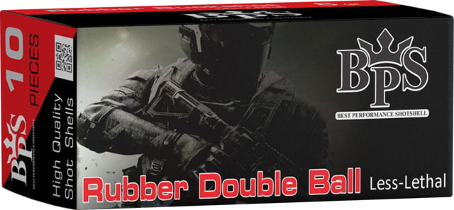 BPS 12 Gauge 8 Grain 2/7 oz 2.75in Rubber Double Ball Centerfire Shotgun Ammo 200 Rounds Box - Bps