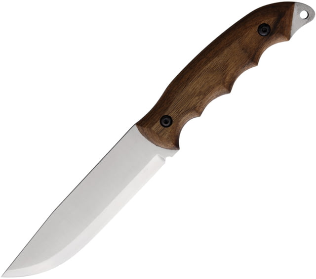 BPS Knives Bushcraft 1066 Carbon Fixed Blade Knife 10in Overall 5in Scandi Grind 1066 Carbon Steel Satin Blade Walnut Handle Leather Sheath - Bps Knives