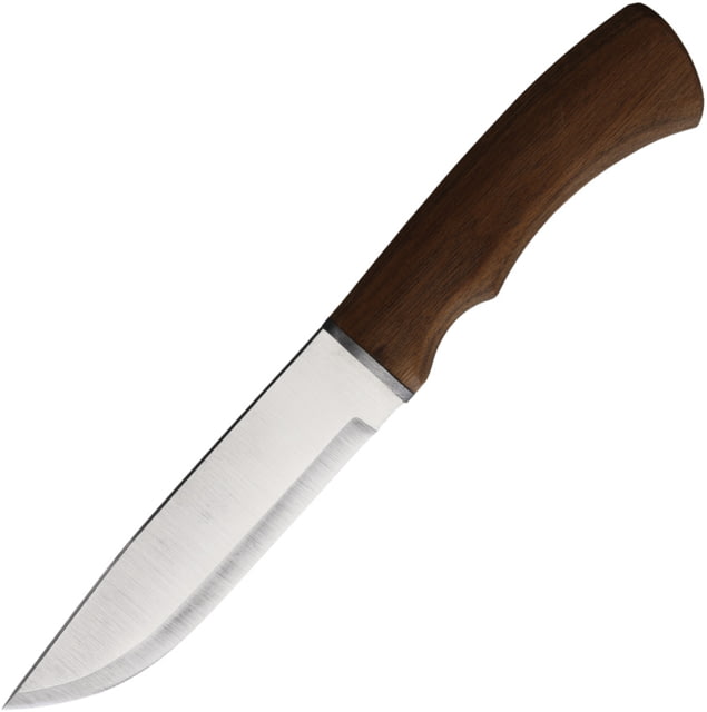BPS Knives 9.75in 5Cr14MoV Camping Fixed Blade Knife 9.75in Overall 5.25in Satin Scandi Grind 5Cr14MoV Blade Walnut Handle Leather Sheath - Bps Knives