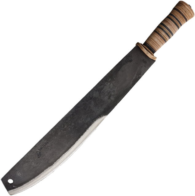 BR Rinaldi 20.75in Machete 16in Natural Finish Spring Steel Blade Stacked Leather Handle - Br Rinaldi