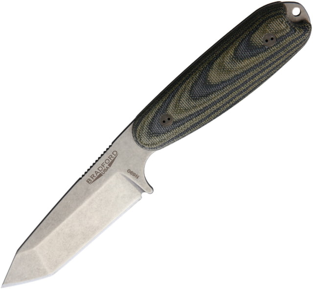Bradford Knives Guardian 3.5 Fixed Blade Camo Knife 3.75" stonewash finish Bohler N690 stainless tanto Camo canvas micarta handle - Bradford Knives