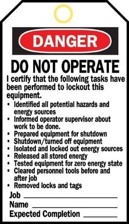 Brady Heavy-Duty Lockout Tags Brady  Lockout Tag With White Background