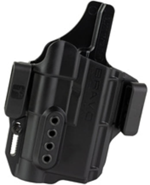 Bravo Concealment IWB Torsion Light Bearing Holster W/ Waistband Clips Glock 19 19X 23 32 45 W/Streamlight TLR-1 Right Hand Polymer Black