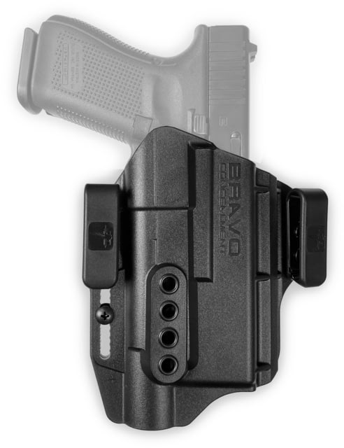 Bravo Concealment IWB Torsion Light Bearing Holster W/ Waistband Clips Glock 19 19X 23 32 45 w/SureFire X300 Right Hand Polymer Black