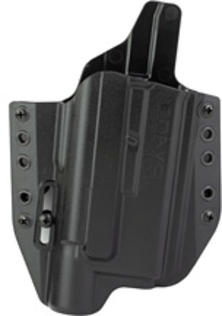 Bravo Concealment OWB BCA Light Bearing Holster W/1.5 in Belt Loops Glock 19 19X 23 32 45 W/SureFire X300 Right Hand Polymer Black