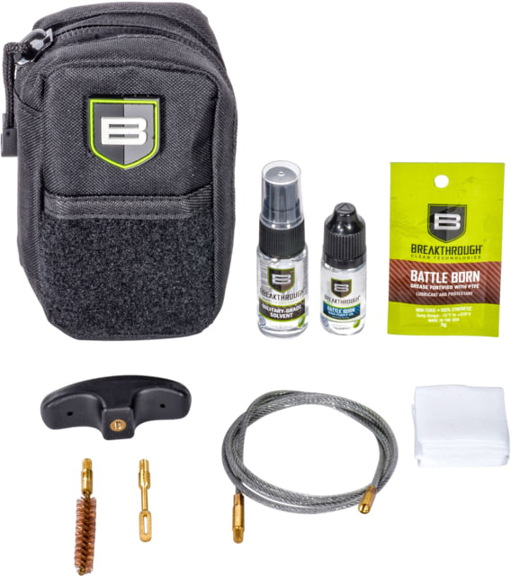 Breakthrough Clean Technologies Compact Nylon Pouch with Molle - Cable Pull Through Cleaning Kit Black .270 Caliber/.284 Caliber/7mm - Breakthrough Clean Technologies