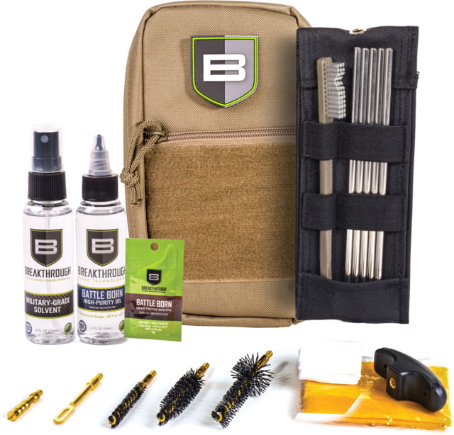 Breakthrough Clean Technologies Nylon Pouch with Molle - Stainless Steel Rod Cleaning Kit Desert .30 Caliber/7.62mm - Breakthrough Clean Technologies