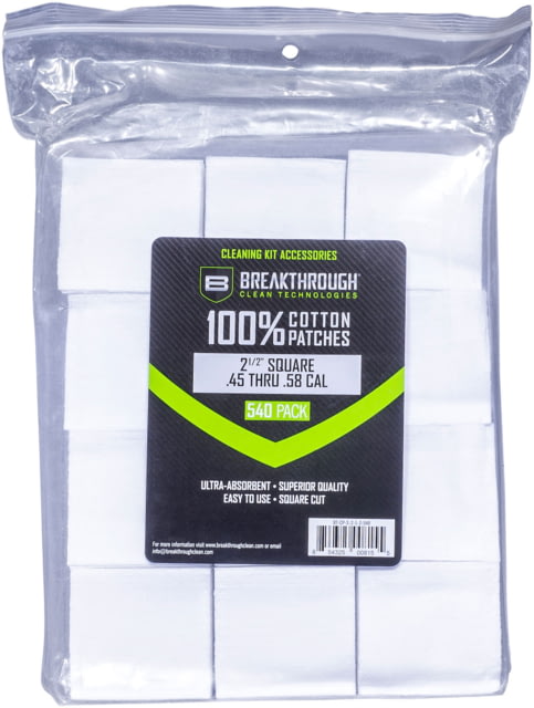 Breakthrough Clean Technologies Square Cotton Patches - 2-1/2in x 2-1/2in - 540pcs/Pack with Plastic Tray