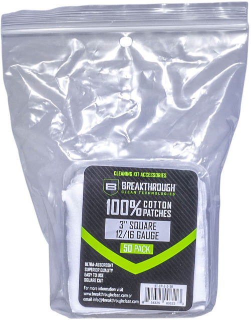 Breakthrough Clean Technologies Square Cotton Patches - 3in x 3in - 50pcs/Pack with Plastic Tray