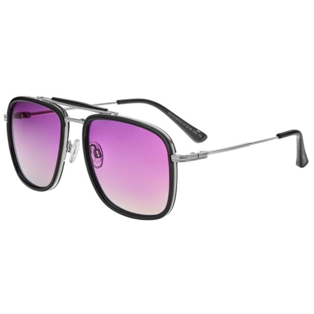Breed Flyer Polarized Sunglasses - Men's Black Frame Purple Lens Black/Purple One Size - Breed