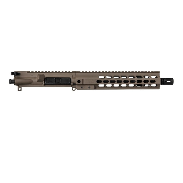 Brigade Manufacturing AR Complete Upper Receiver Forged 5.56 10.5 inch Barrel FDE Charging Handle 10 inch Rail A2 Flash Hider - Brigade Manufacturing