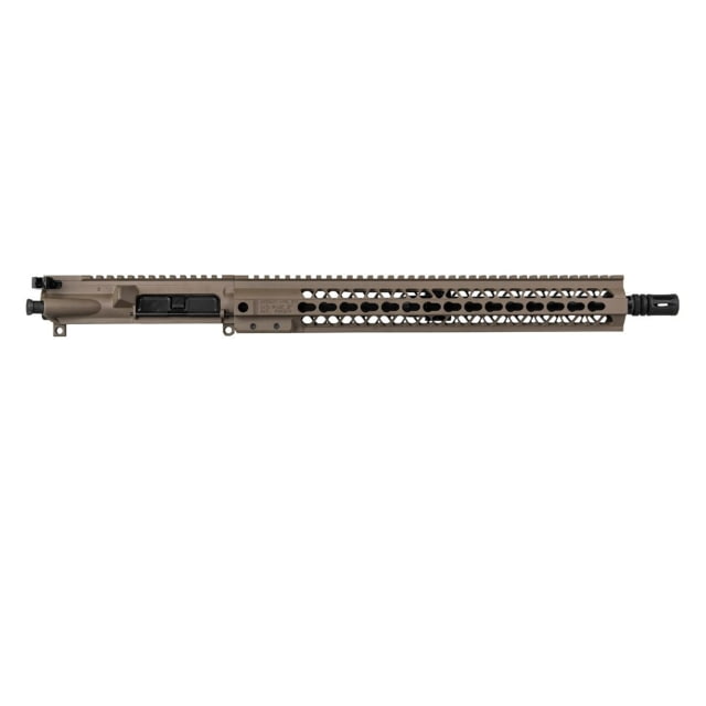 Brigade Manufacturing AR Complete Upper Receiver Forged 5.56 16 inch Barrel FDE Charging Handle 15 inch Rail A2 Flash Hider - Brigade Manufacturing