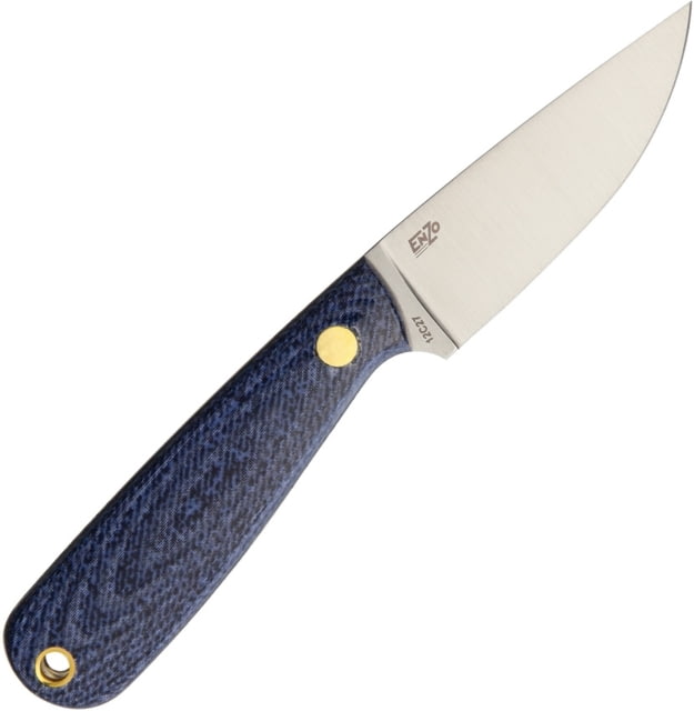 Brisa Necker 70 Ringo Blue Jeans Fixed Blade Knife 6.13 Overall 2.63in Satin 12C27 Sandvik SS Drop Point Blue Micarta Handle Ringo Blue Jean Handle - Brisa