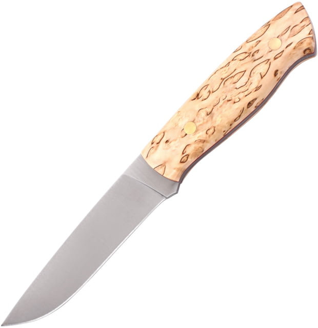 Brisa Trapper 115 Birch Knife 4.5" satin finish Elmax steel blade Curly Birch handle - Brisa