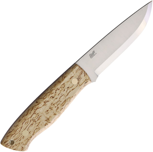 Brisa Trapper 95 Curly Birch Knife 3.75" satin finish 01 tool steel blade Curly Birch handle - Brisa