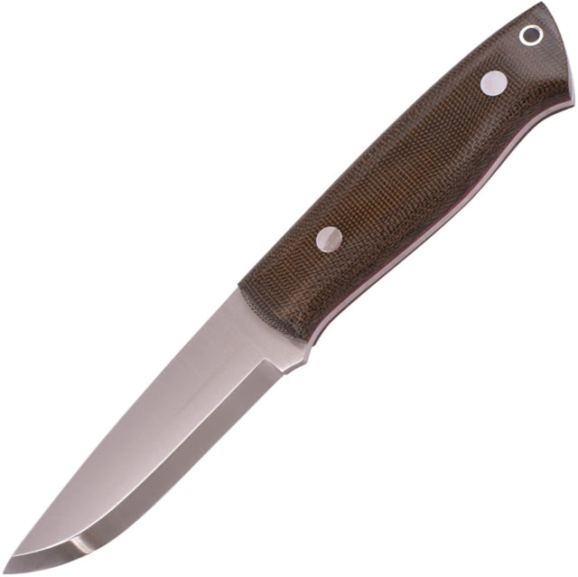 Brisa Trapper 95 Fixed Blade Micarta Knife 3.75" satin finish Elmax steel blade Green micarta handle - Brisa