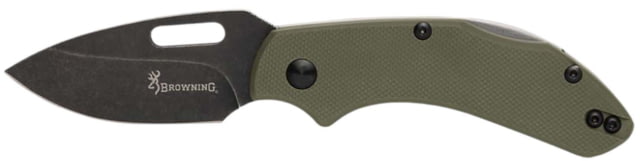 Browning Hidden Hollow Folding Knife 2 1/4 Drop Point Green/Black Small - Browning