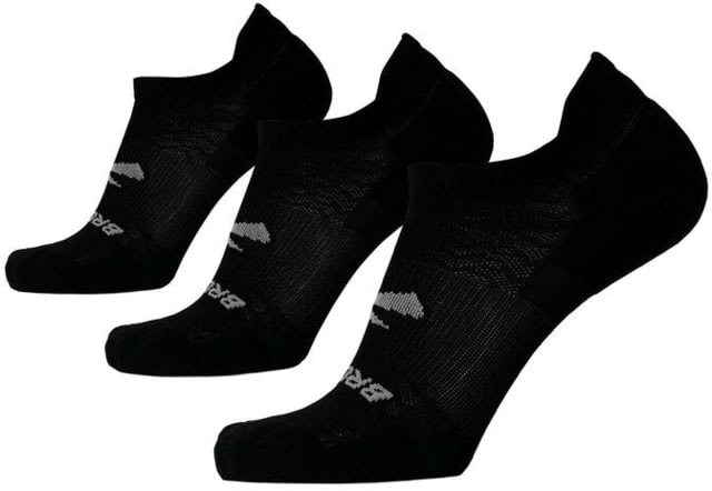 Brooks Run-In No Show 3-Pack Sock Black M