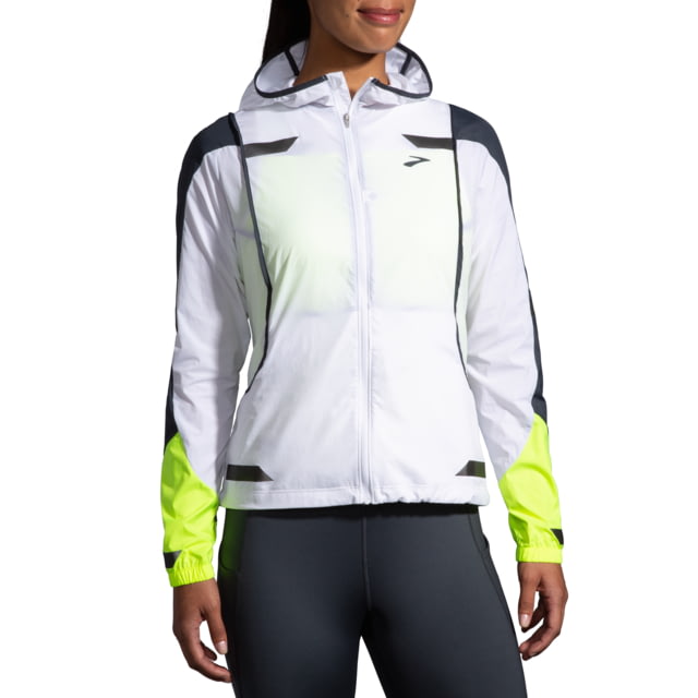 Brooks Brooks Run Visible Convertible Jacket - Women's White/Asphalt/Nightlife XS - $92.77 at Optics Planet