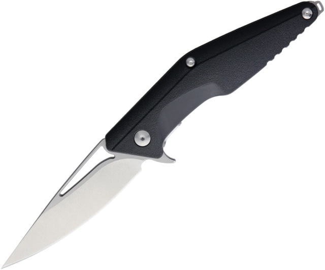 Brous Blades Division Linerlock Folding Knife 4.5in Stonewash D2 Tool Steel Blade Black Contoured Polymer Handle Pocket Clip Thumb Pull IMPORT LINE - Brous Blades