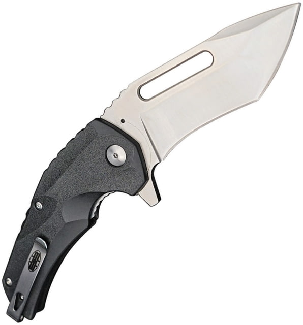 Brous Blades Reloader Linerlock Folding Knife 3.5in D2 Tool Steel Tanto Blade Black Contoured Polymer Handle - Brous Blades