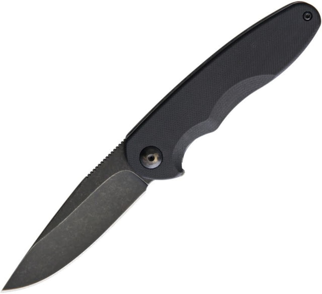 Brous Blades Specter Framelock Acid SW Folding Knife 3in Acid Washed Finish D2 Tool Steel Drop Point Black G10 Front Handle With Acid Washed Finish SS - Brous Blades