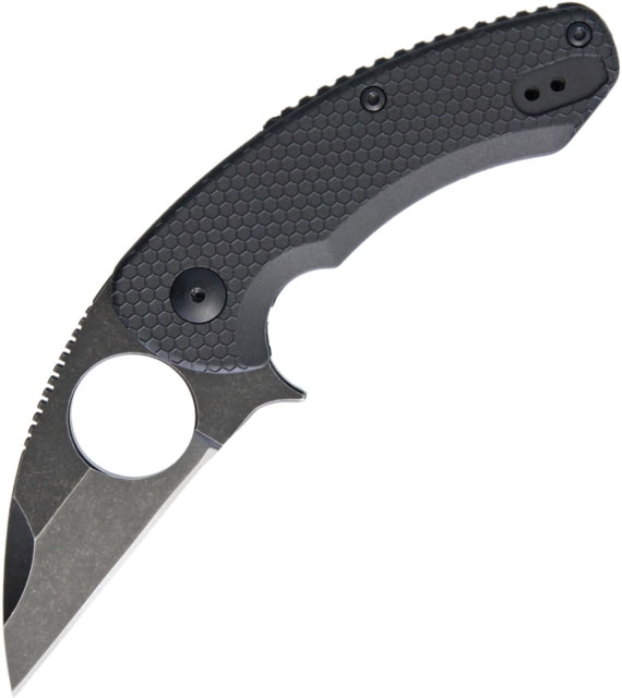 Brous Blades SSF Silent Soldier Linerlock Folding Knife 2.63in Black Acid Washed D2 Tool Steel Wharncliffe Blade Black Contoured Polymer Handle IMPORT - Brous Blades