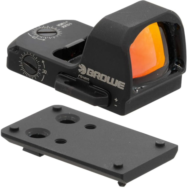 BROWE 1x23mm 3 MOA Red Dot Micro Reflex w/DOCTER Footprint GLOCK Dovetail Adapter Black One Size - Browe
