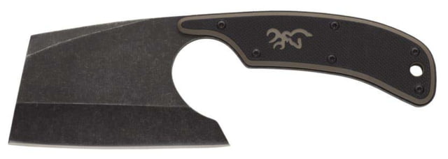 Browning Cutoff Camp 2.50in Fixed Cleaver Plain Oxide Stonewa Stainless Steel Black - Browning