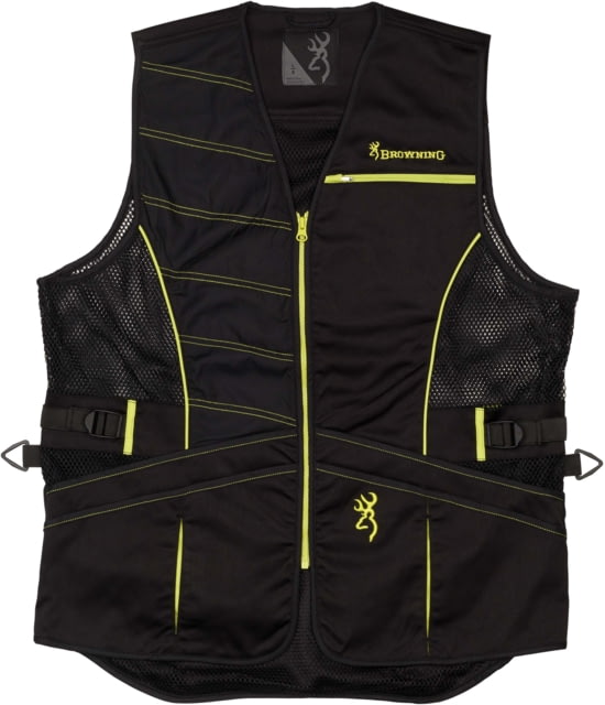 Browning Ace Shooting Vest, Black/Volt, S, 3050456301