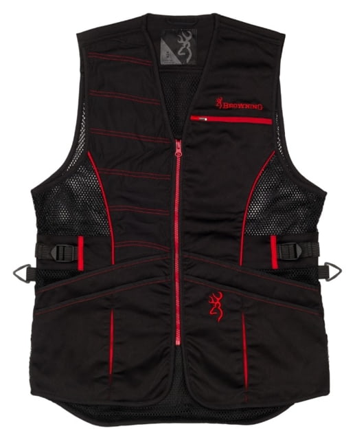 Browning Ace Shooting Vest - Women's Black/Red S - Browning