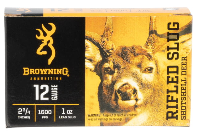 wning BXS Shotshell Deer 12 Gauge 2.75 In 1 Oz Sabot Slug Centerfire Shotgun Slug 5 Rounds Ammo