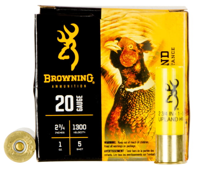 wning BXD Upland 20 Gauge 2.75 In 1 Oz #5 Centerfire Shotgun Shot 25 Rounds Ammo