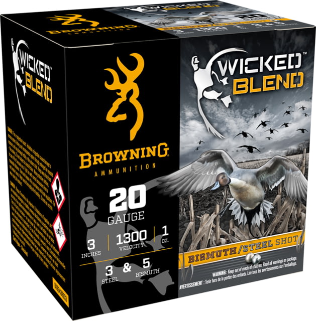 Browning Ammo Wicked Blend 20Gauge 3" 1Oz 3/5Bi Shot 25 Per Box/10 Case