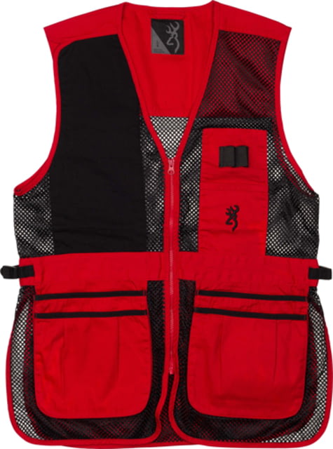 Browning Bg Mesh Shooting Vest R-hand Medium Black/red Trim