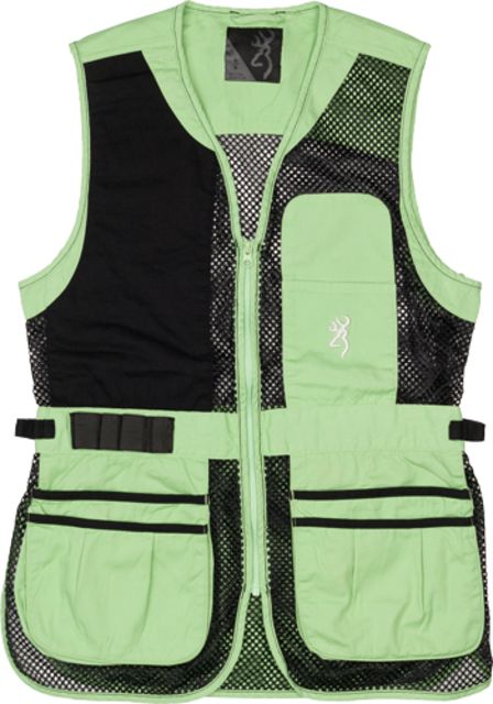 Browning Bg Mesh Shooting Vest R-hand Women's Large Black/neomint - Browning