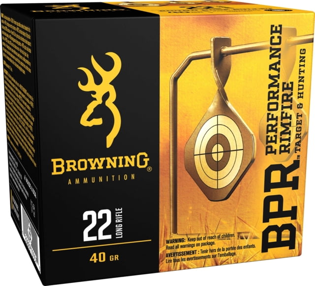 wning BPR .22 Long Rifle 40 Grain Lead Round Nose Brass Cased Rimfire 400 Rounds Ammo