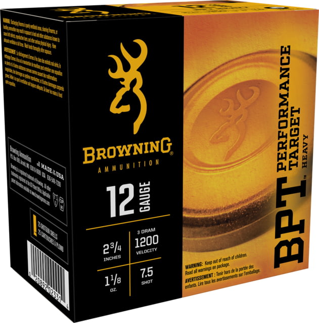 wning BPT Performance Shotshell Loads 12 Gauge 1 1/8 Oz 2.75in Heavy Shotgun Shot 25 Rounds Ammo