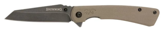 Browning Branded Rock Field Assisted Opening Folding Knife 3in 7Cr17Mov Wharncliffe G10 Handle N