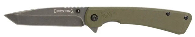 Browning Branded Rock Field Assisted Opening Folding Knife 3in 7Cr17Mov Tanto G10 Handle N - Browning