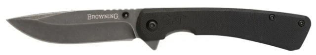 Browning Branded Rock Assisted Opening Folding Knife 3in 7Cr17Mov Wharncliffe G10 Handle N
